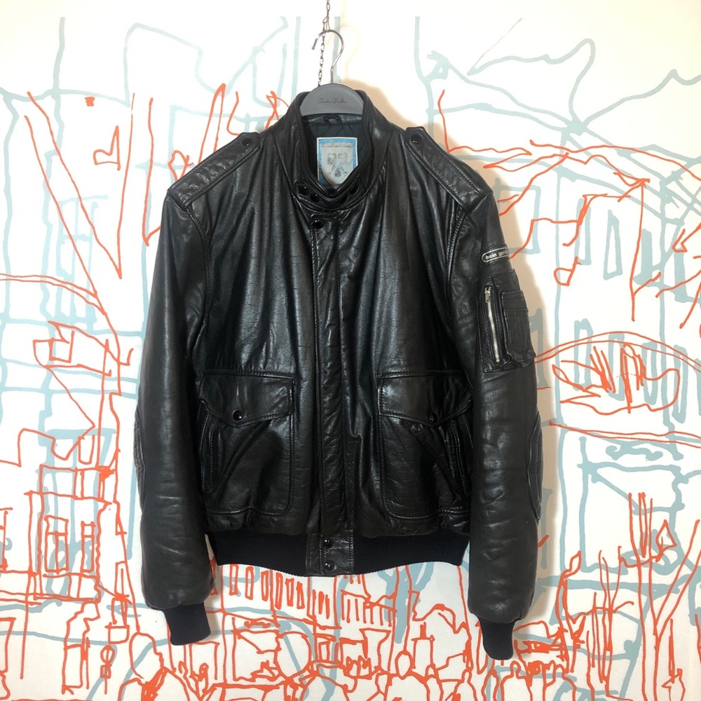 Vintage cafe racer leather jacket